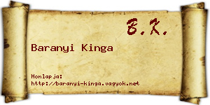 Baranyi Kinga névjegykártya